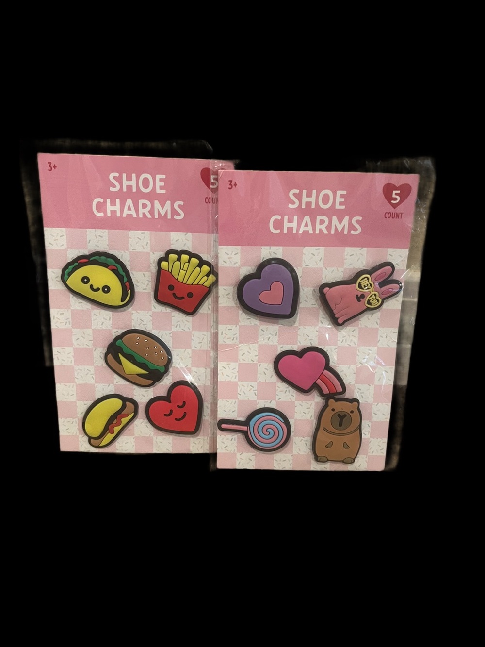 NEW Cute Croc Shoe Charms Heart Rainbow Bunny Lollipop Bear Burger Fries 10 Pcs